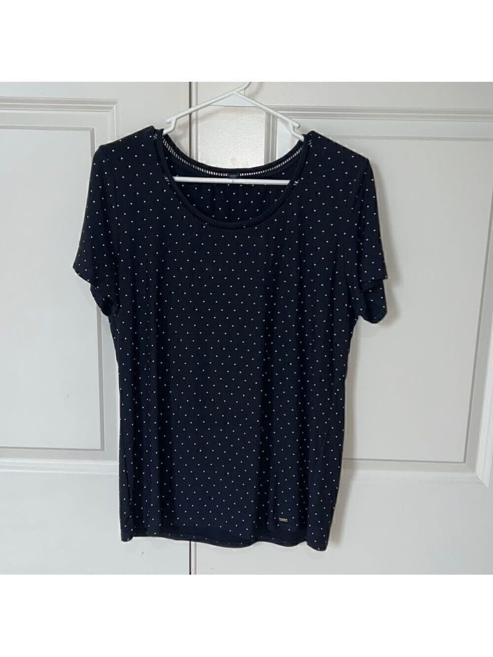 Tommy Hilfiger Navy Blue Polka Dot Top